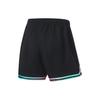 Li-Ning Solid Color Logo Print Elastic Waist Basketball Shorts Men Bottoms Black AAPT043-12