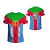 Sommer-T-Shirts mit Rundhalsausschnitt und 3D-Aufdruck der eritreischen Flagge, modisch, lässig, kurzärmelig, für Kinder und Jungen