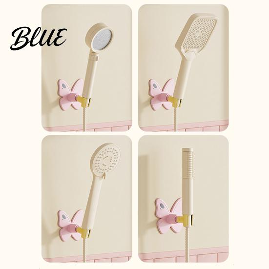 Bathroom Wall Organizer Bracket Universal Mounted Self-adhesive Head Holder Butterfly Shower Handheld Stand Adjustment Waterproof