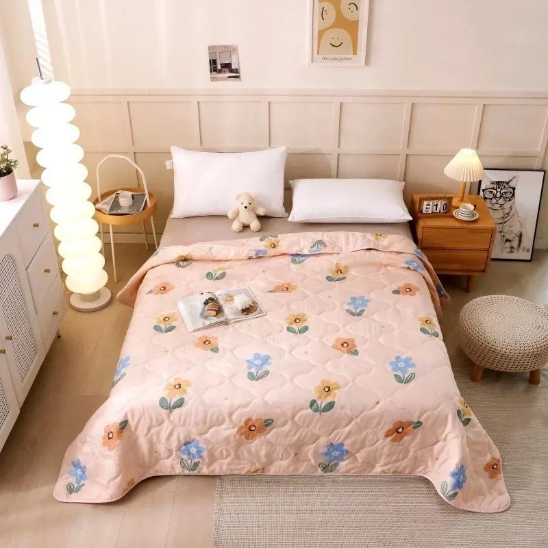 1PC 100X150cm Cute  Printed Spring Summer Comforter Adults Children Soft Breathable Quilting Quilt Single Bed Blanket Quilts