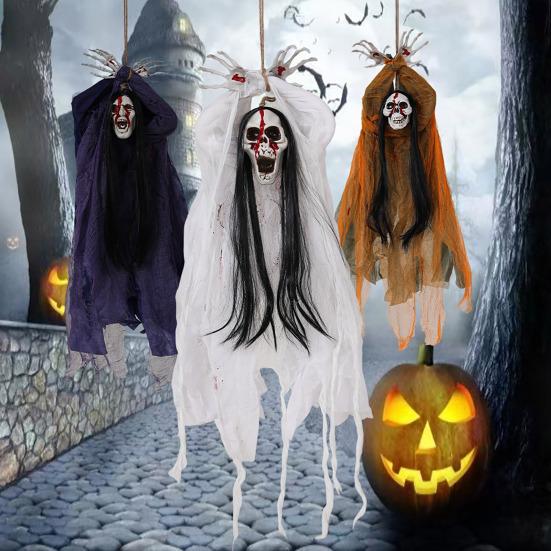 Halloweenská závěsná dekorace ducha Strašidelný létající duch lebky pro rekvizitu strašidelného domu Vnitřní Venkovní Veranda Dvůr Dekorace na strom