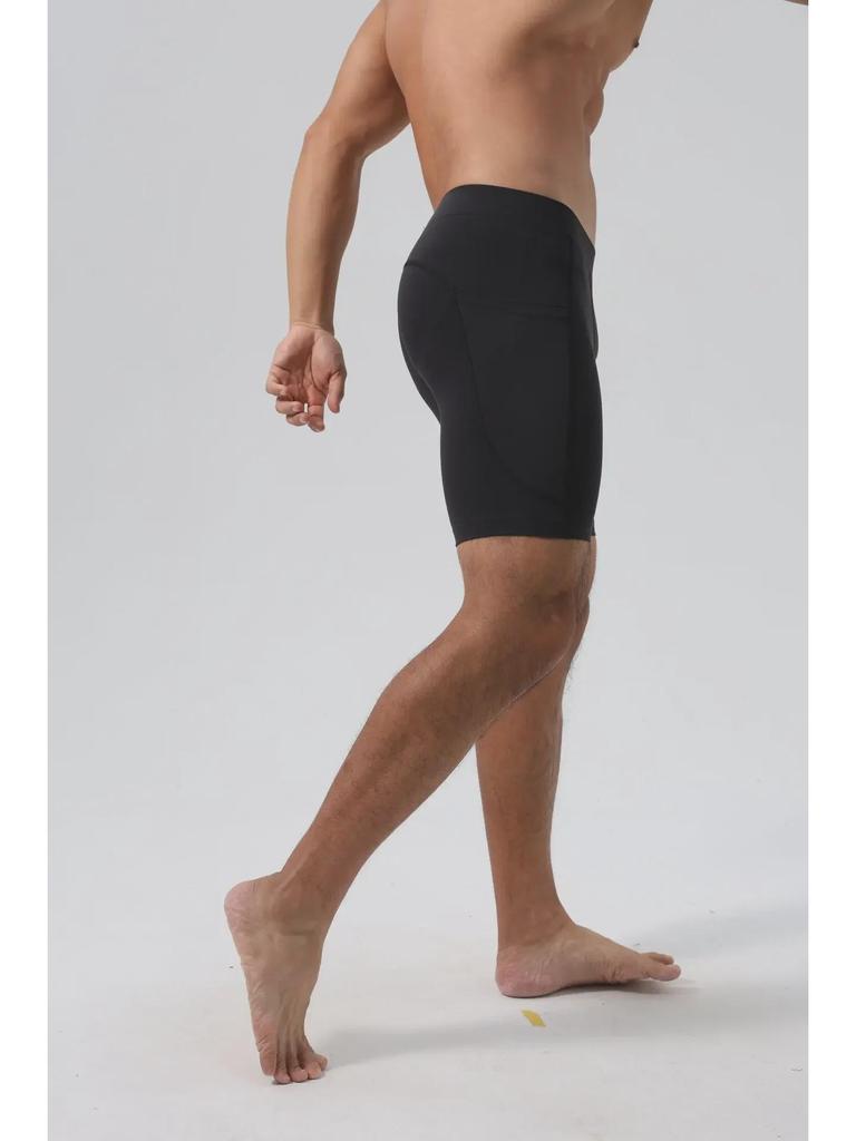 Pantaloni da Uomo in Seta Ghiaccio Antitrasparenti Elastici a Tre Quarti con Tasche