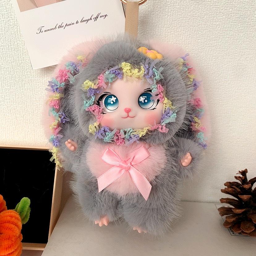 Plush Lolita Rabbit Pendant with Lace Ears