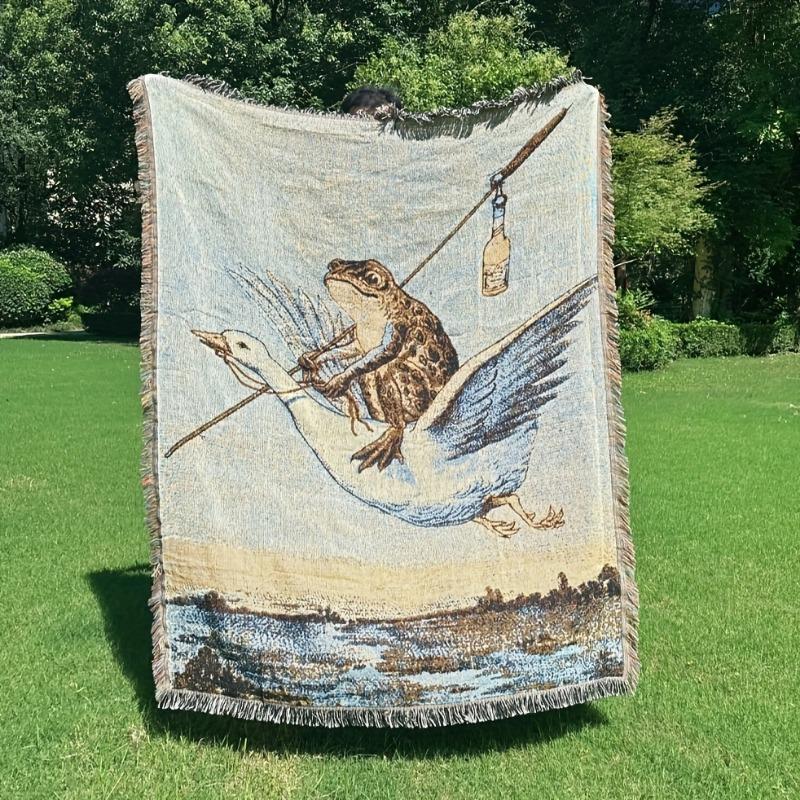 Cotton Polyester  Tapestry Leopard Print Fringe Pink Floral Animal Pattern Sand-Resistant Machine Washable Blanket for Outdoor