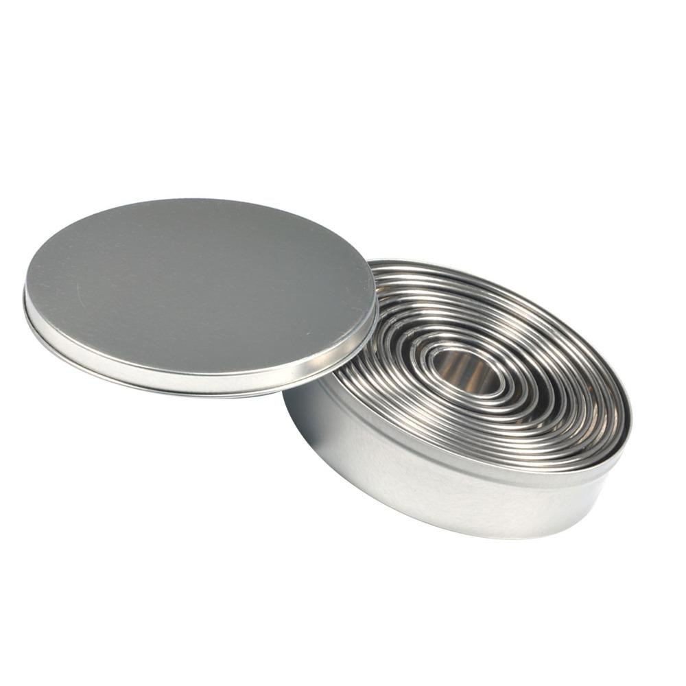 12Pcs 1.2 Inch Height Circle Pastry Cutters 1.02-4.45in Biscuit Molds Soft Objects