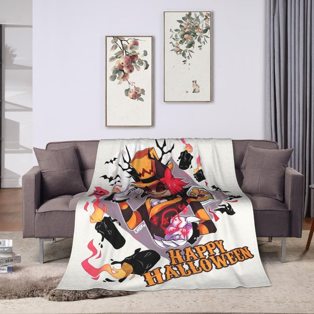 Angel Dusts and Fat Nugget Selfie Hazbins Hotels Blanket Fleece Autumn  Breathable Warm Throw Blanket for Bedding Outdoor Quilt