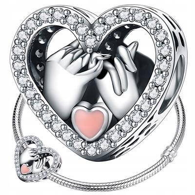 Charms Heart Hands 925 Bead Pendant Beads Zircons