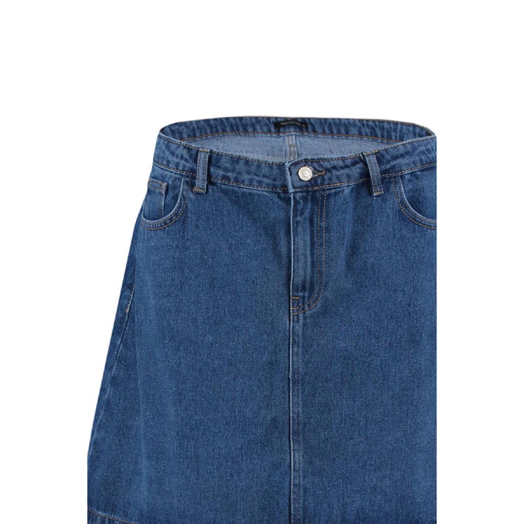 Fusta neagră de blugi cu talie înaltă în formă de A Tbbaw23az00042