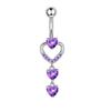 1Pcs Stainless Steel Cross-Border Hot-Selling Love Belly Button Ring 14G Tassel Pendant With Zirconia Belly Button Stud