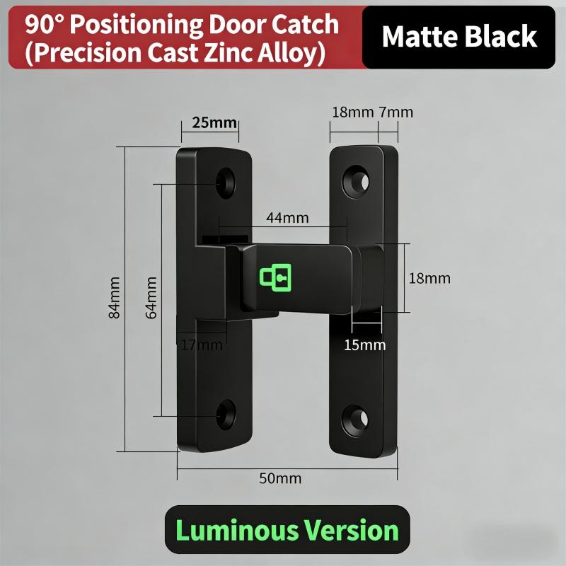 91°/181° Luminous Door Buckle Bolt Metal Hasp Latches Barn Sliding Door Swivel Slug Latch Lock for Bedroom,Garage,Shed,Cabinet