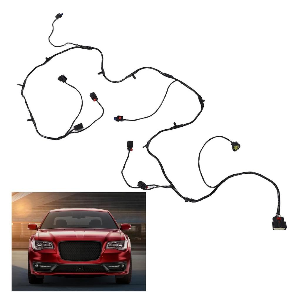 EVGATSAUTO Front Bumper Parking Wiring Harness, 68216116AB Heat Parking Sensor Assist Wire Harness Replacement for 300 2015 to 2023,