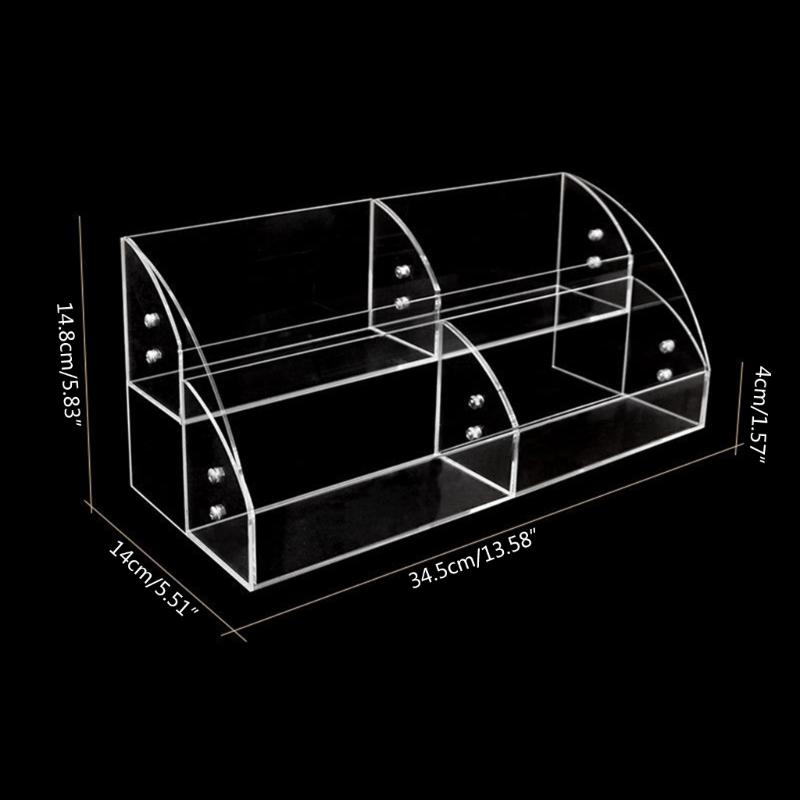 Clear Display Risers Stand 1 2 3 Tiers Makeup Organizers Acrylic Display Shelf with Dividers Dresser Display Stand