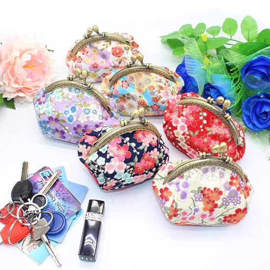(pont du monde) Clasp Wallet Coin Purse Clasp Wallet Pouch Japanese Pattern Kyoto Stylish Cute Chara
