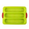 1pc Silicone Long Stick Bread Baking Tray Tri-slot Diamond Mesh Cake Mold Household DIY Baking Tool
