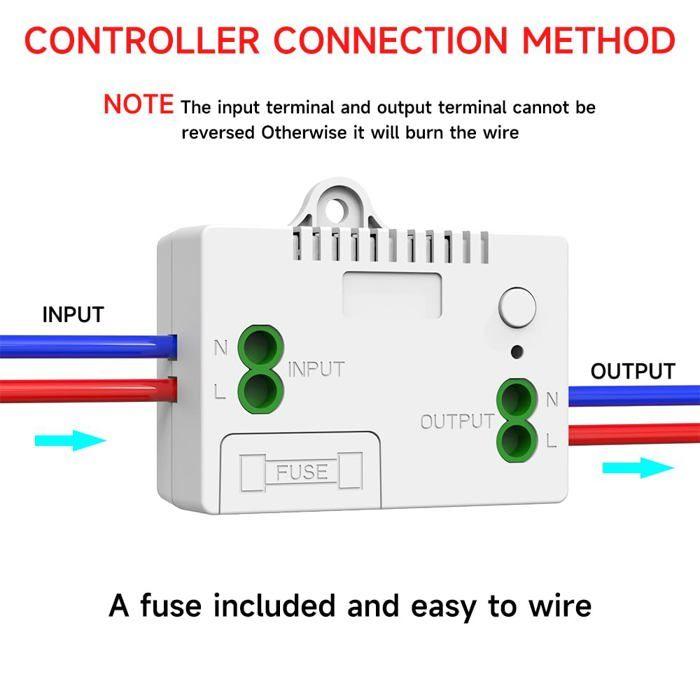 Interrupteur sans fil - AIMOONSA - 1Gang 2V1 A - Auto‑alimenté (sans pile) - Étanche - Portée 50 m intérieur