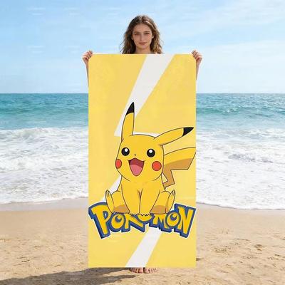 1 Stück Pokemon Pikachu Strandtuch, Blitz-Mikrofaser, Schnelltrocknend für Kinder Erwachsene Pool Reisen