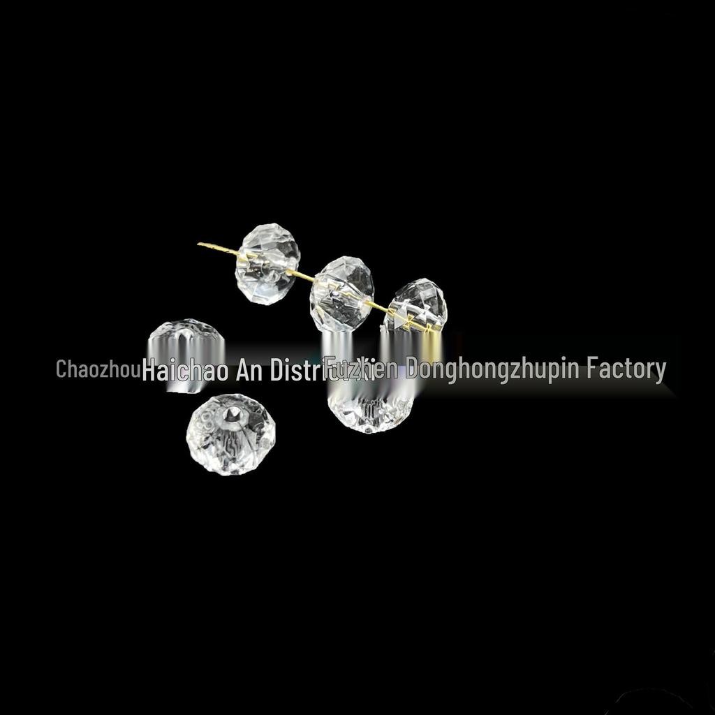 Faceted Acrylic Crystal Transparent Flat Beads for DIY Hairpins and Headwear