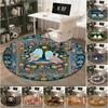 1pc Medieval Style Art Round Carpet Painted Printed Circular Carpet, Home Door Mat, Outdoor Travel Protection Carpet