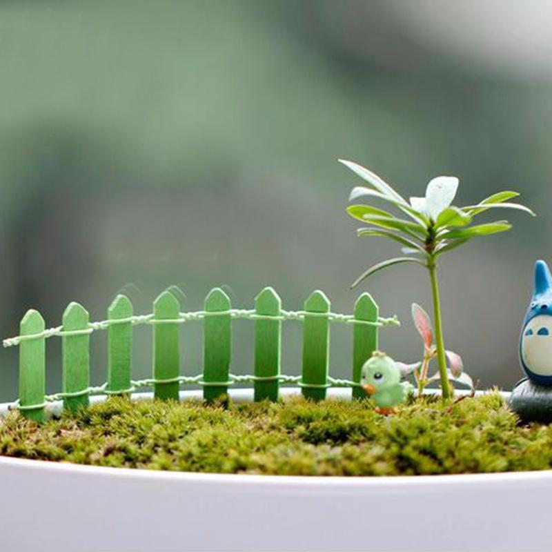 6pcs Landscape Decoration Fence Small Wood Fence  Moss Fence Garden Supplies