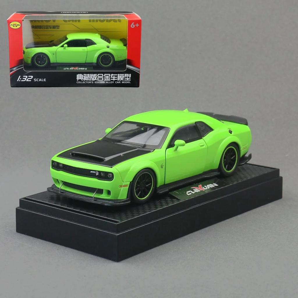 Simulation 1/32 Dodge Challenger Hellcat SRT Alloy Car Model Collection Miniature Voiture Metal Toy Vehicle Boyfriend Gift