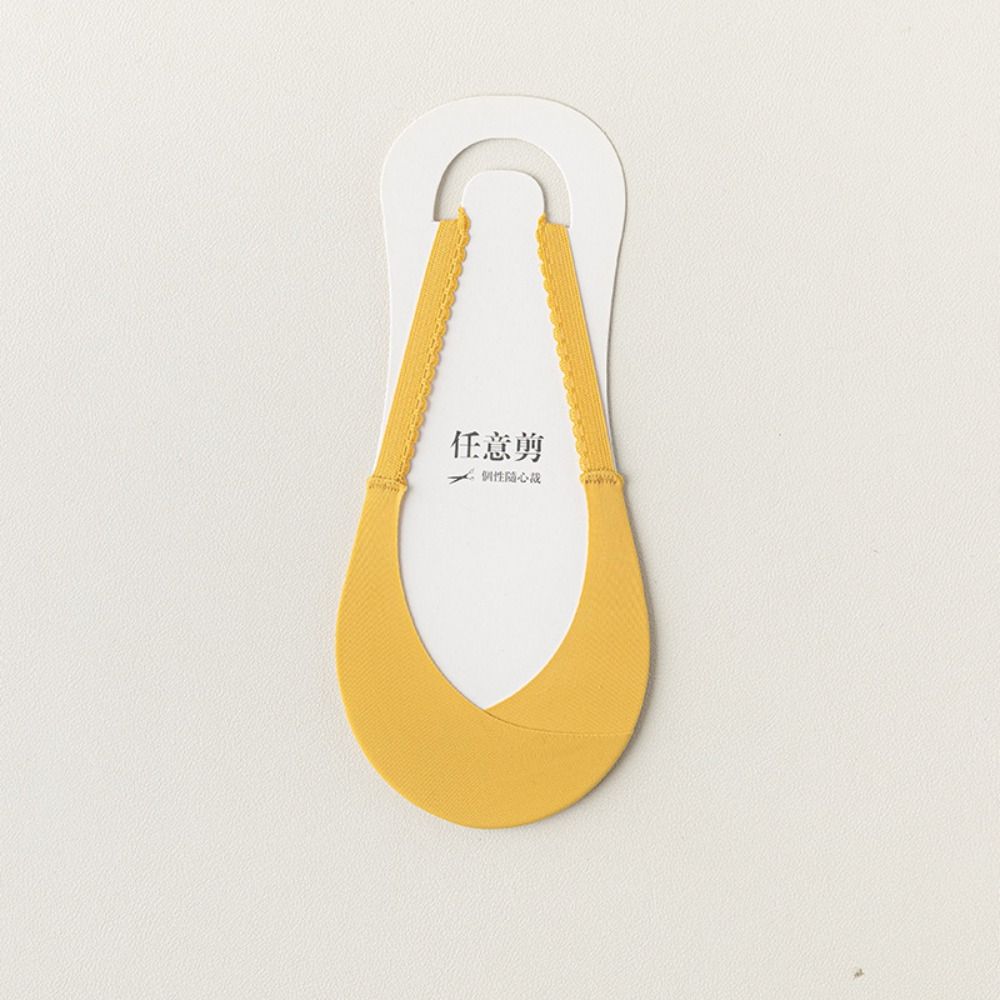 

1pair Non-slip Boat Socks Front Half Palm Half Feet Socks Soft Invisible Socks Summer жёлтый