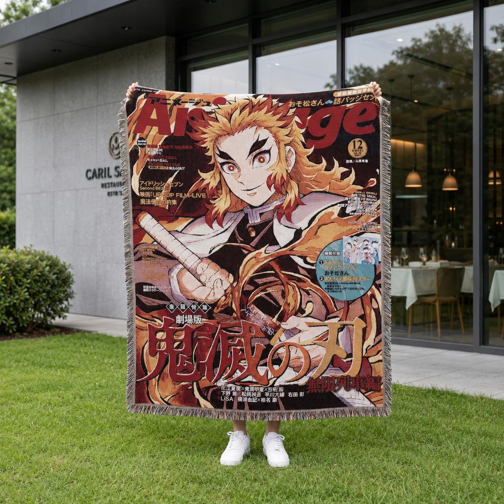 Custom Size Anime Woven Blanket Soft Home Cover Blanket for Couch Bed and Chair