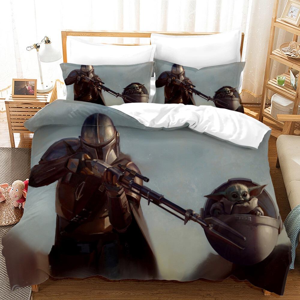Movie 3d S-Stars Yoda Duvet Cover pillowcase Bedroom Decoration Children Gift adult Single Double bed Large SizeZip Duvet Cover