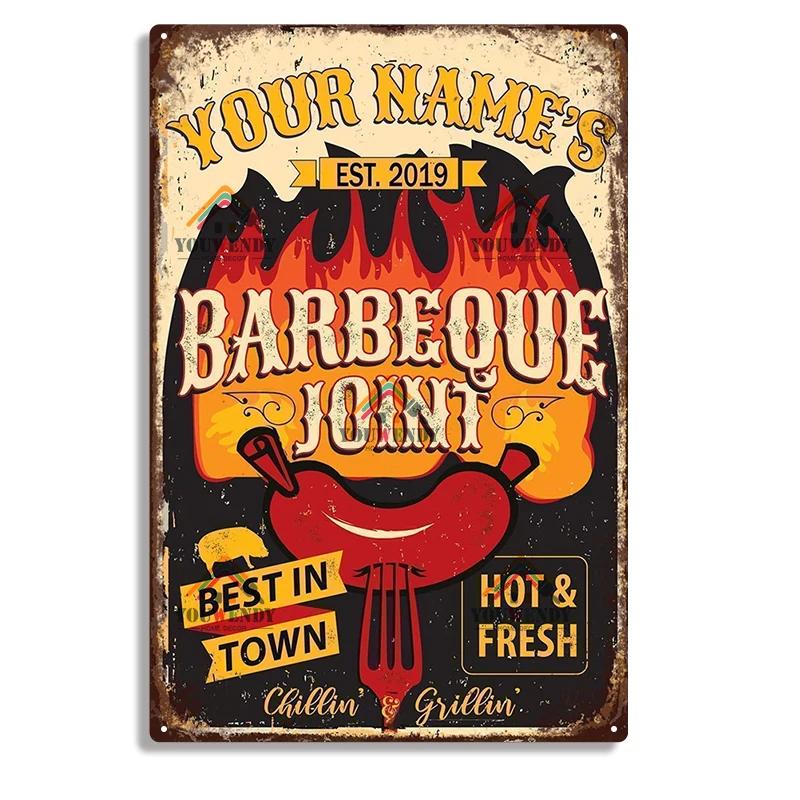 Retro DAD'S BBQ Metal Tin Signs, Decorative Plaque, Wall Decor for Barbecue, Bar, Pub, Kitchen, Party Zone, Vintage Metal Plate