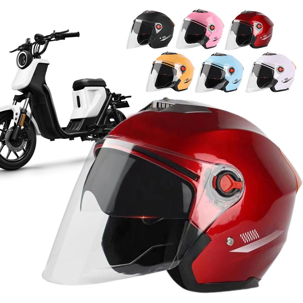 Open Face Motorcycle Helmet All Year Use Motorcycle Open Face Helmet with Sun Visor Comfortable Half Helmet for Adult Men Women