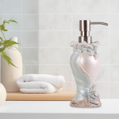 Seashore Theme Soap Dispenser Leak-Proof Design Starfish Shell Decor Hand Sanitizer Pump Coastal Bathroom Accessory