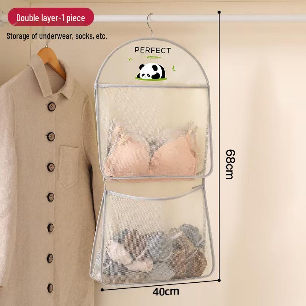 

Hanging Mesh Storage Bag for Socks and Underwear - Dorm Room and Wardrobe Organizer 1 Layer