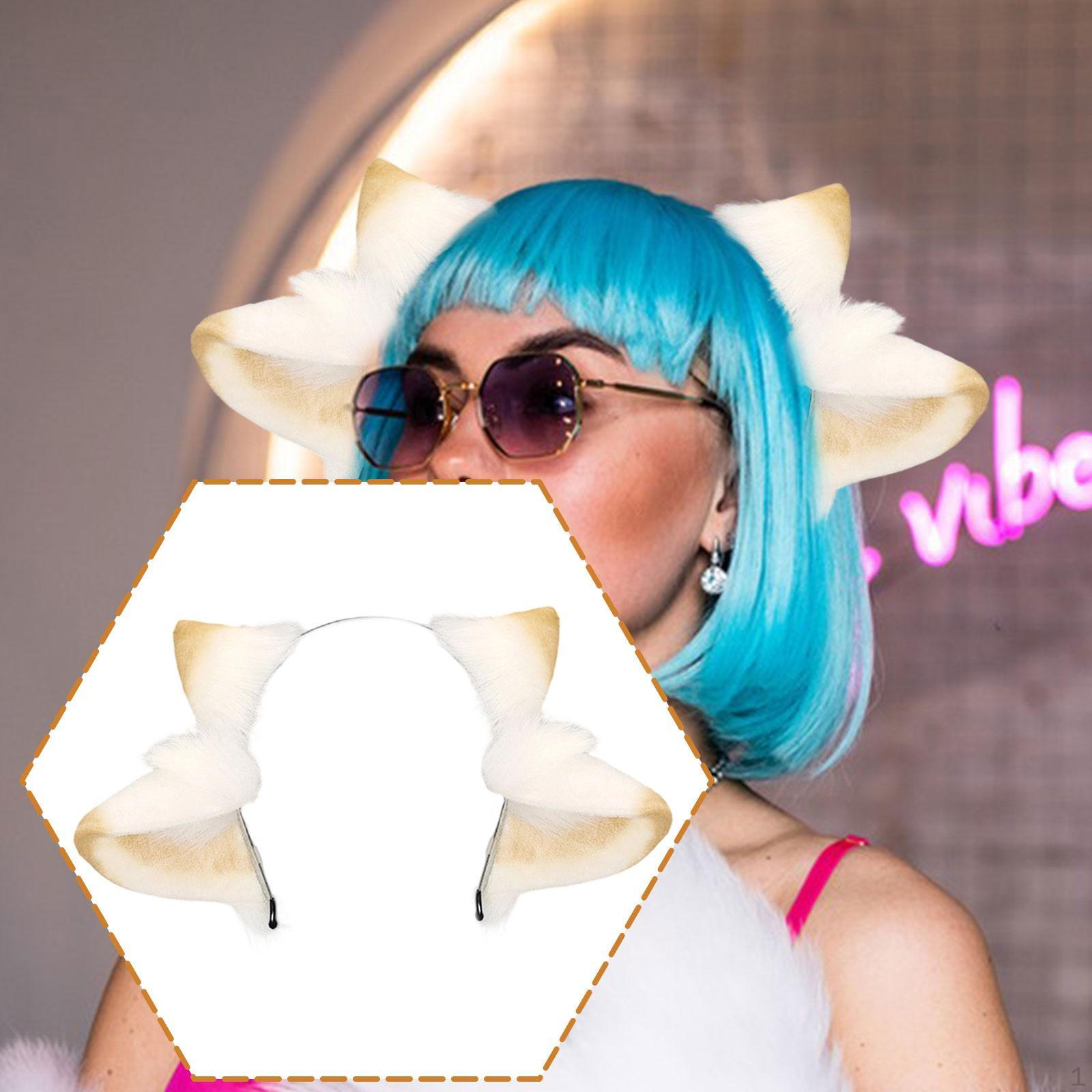 

Ободок с овечьими ушками Очаровательный головной убор для сценического выступления Хэллоуина карнавала Camel White