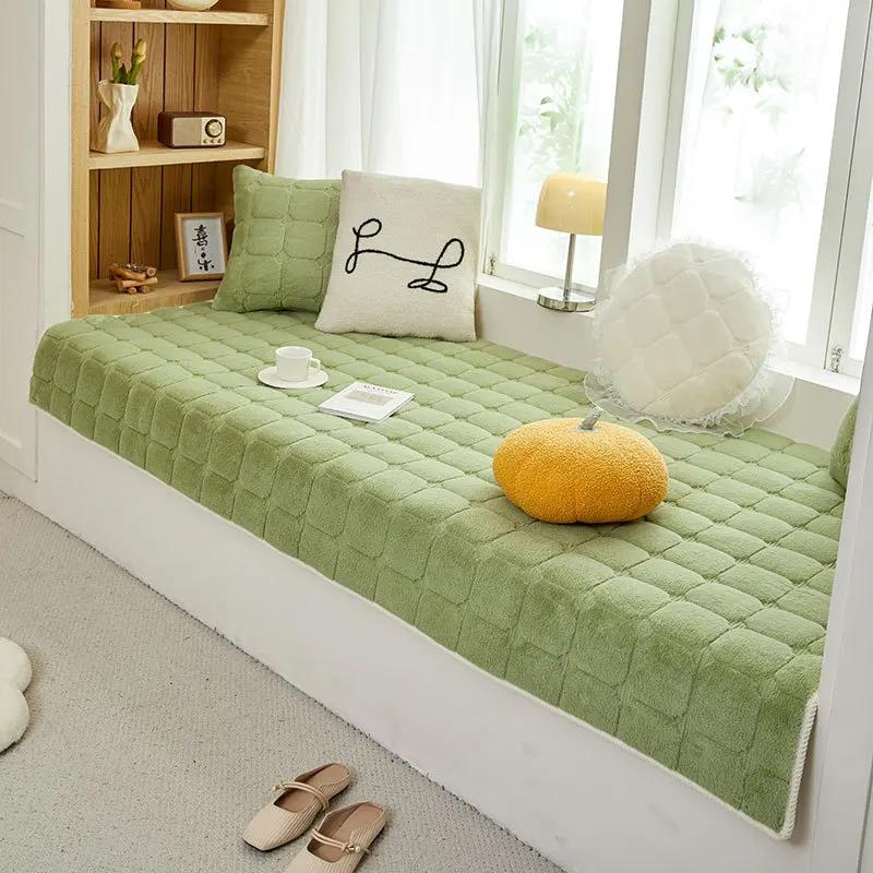 Moderne Einfache Kaninchenfell Samt Fensterbankkissen 2025 Neu Ganzjahres Universal Dick Anti-Rutsch Balkone Tatami Kissen