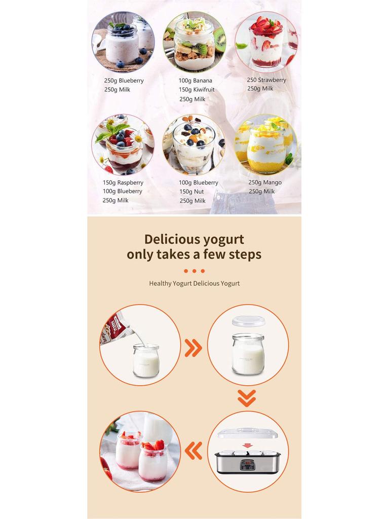 Multifunctional Yogurt Maker 2025: Complies with Australian, British, and European Standards. Makes Yogurt, Ice Cream, Pudding, Milkshake, and Jam.