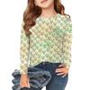 Mädchen Langarm T-Shirts Kinder Herbst Tops Rundhalsausschnitt Muster Gedruckt Basic Tees 5-14Y