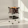 Pickleball Basket Cart with Wheels Compact Foldable Ball Hopper Long-Lasting