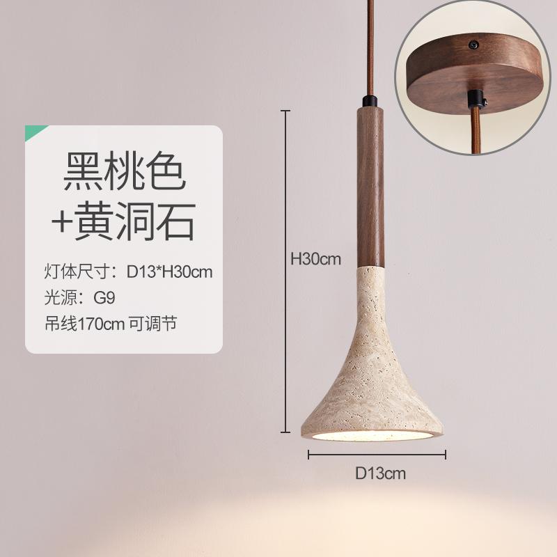 Yellow Marble Pendant Light Dining Room Japan Wabi-Sabi Travertine Led Droplight Bedside Nordic Hanging Lamp for Restaurant