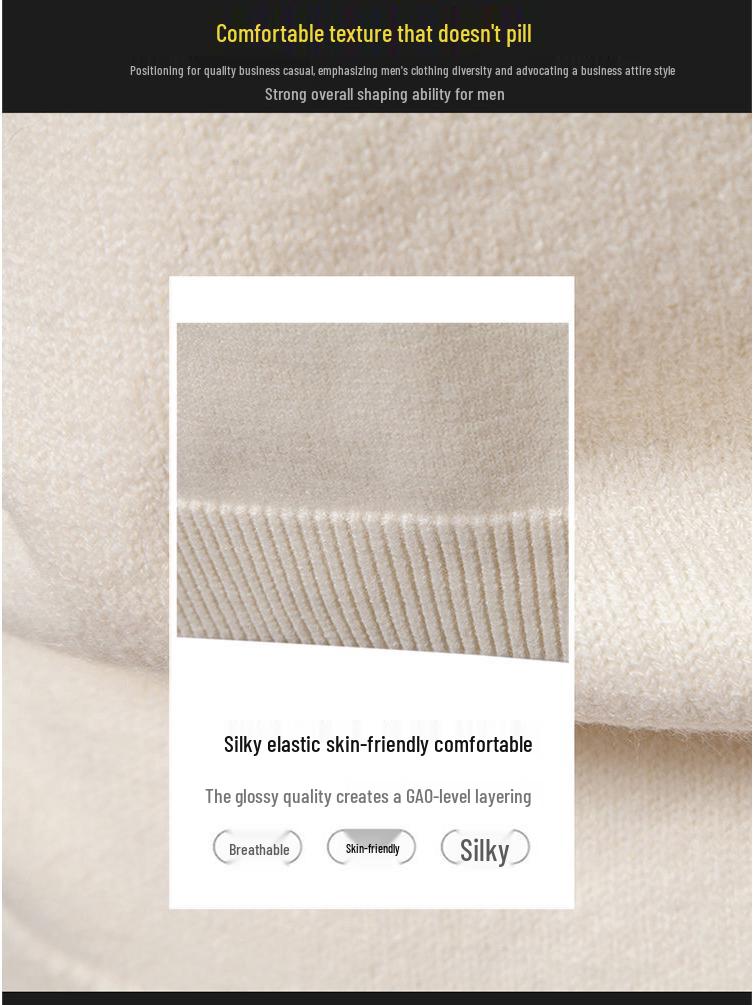 Men's Solid Color Stand Collar Half-Zip Sweater for Autumn/Winter - European & American Casual Knit Pullover