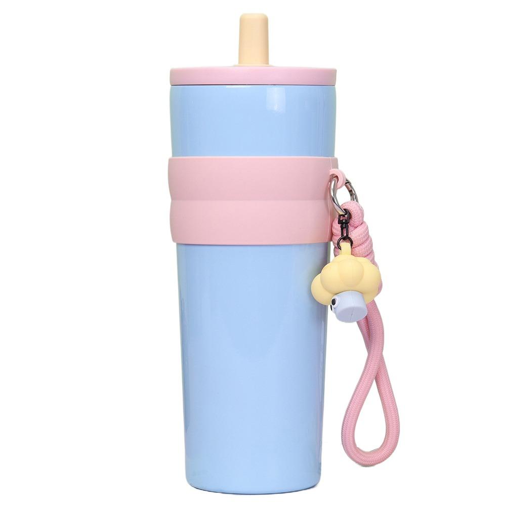 

Large Capacity Thermos Bottle Cute Ice Bar Mug Drinkware Insulated Water Bottle Outdoor Sports синий