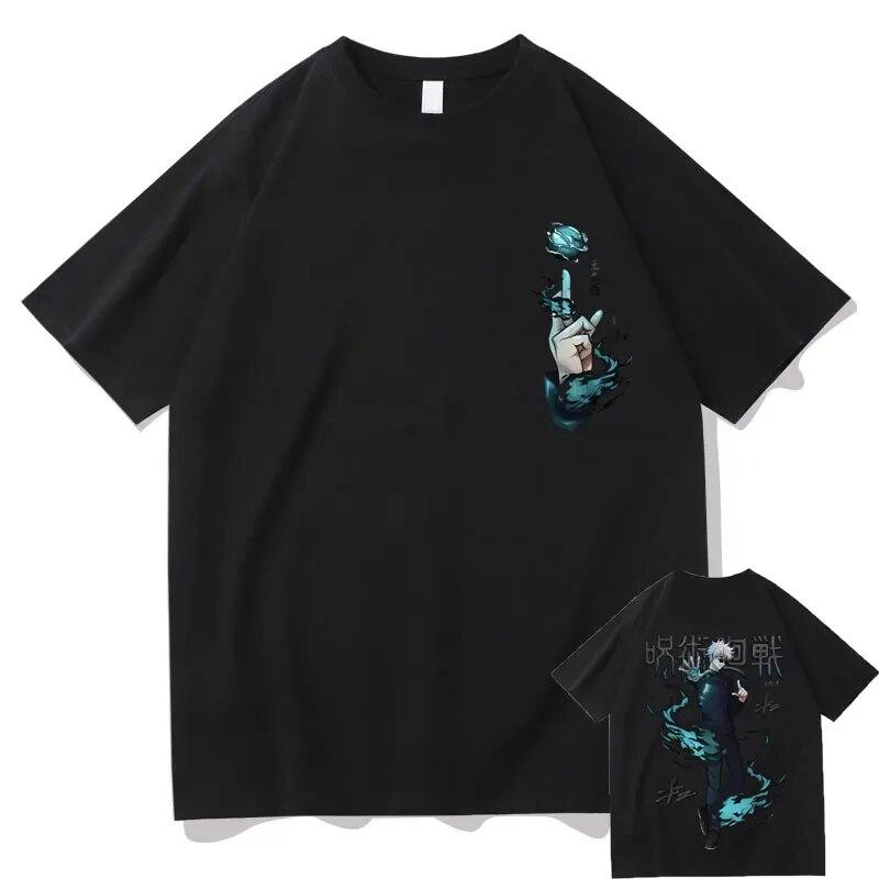 Japanese Anime Jujutsu Kaisen Satoru Gojo Print Tshirt Unisex Fashion Unisexga Pure Cotton Short Sleeve T-shirt Unisex Oversized T Shirt