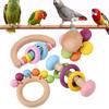 4PCS Parrot Toy Bird Chewing Toys Hanging Wooden Toy Parrot Playing Toy Set