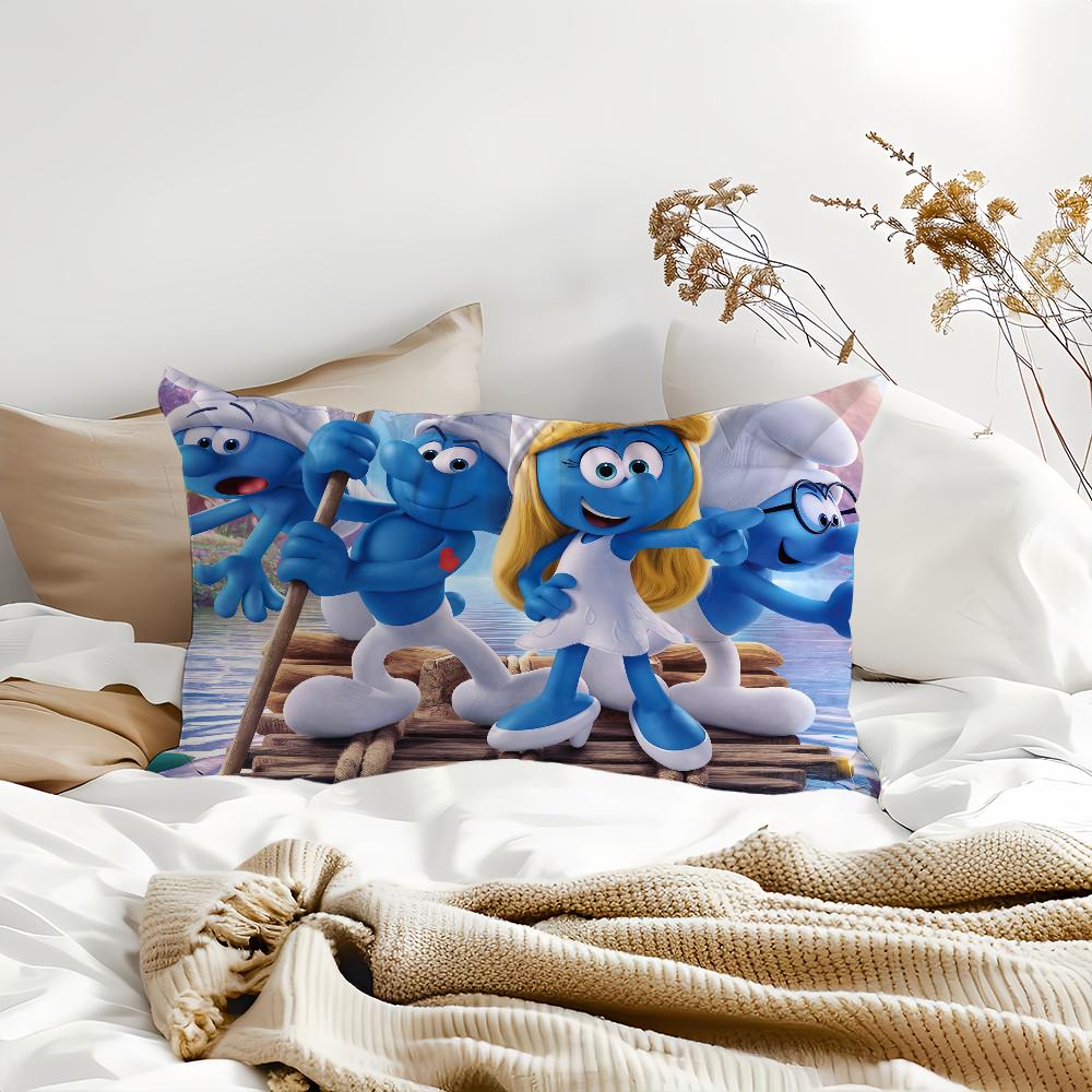 Hot Cartoon S-Smurfs Pillow Case Suitable For All Seasons Home Decoration Cushion Cover Suitable For Livingroom Bedroom Sofa