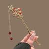 1pc Chinese- Plum Blossom Hair Stick Red Flower Branch Design Perfect Hanfu Traditional Elegant Exquisite Vintage Accessory