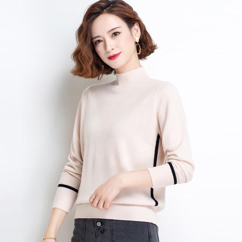 

Женский пуловер из 100% шерсти с воротником-стойкой 3XL