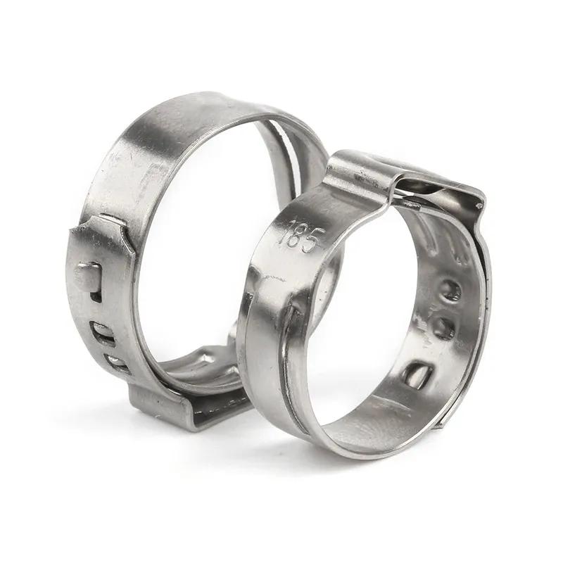 140pcs Single Ear Stepless Hose Clamps Or 1PC Hose Clip Clamp Pliers 7-21mm 304 Stainless Steel Hose Clamps Cinch Clamp Rings