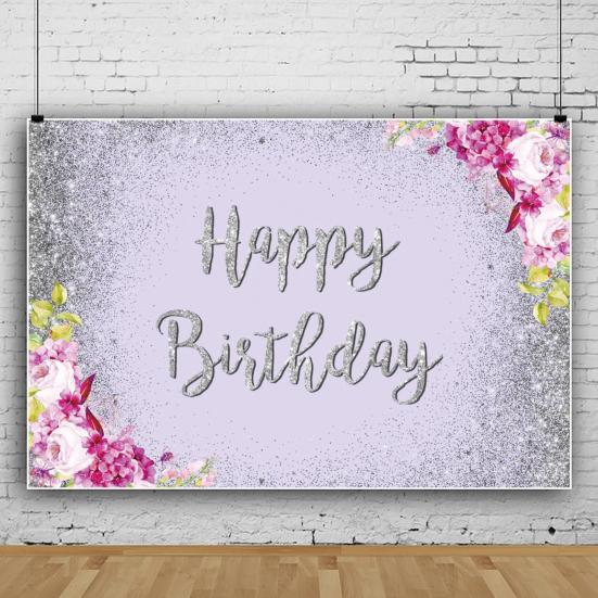 Background Cloth Add Atmosphere Hanging Shiny Printing Decorative Romantic Photograph Prop Pink Flower Print Different Style Birthday Party Backdrop