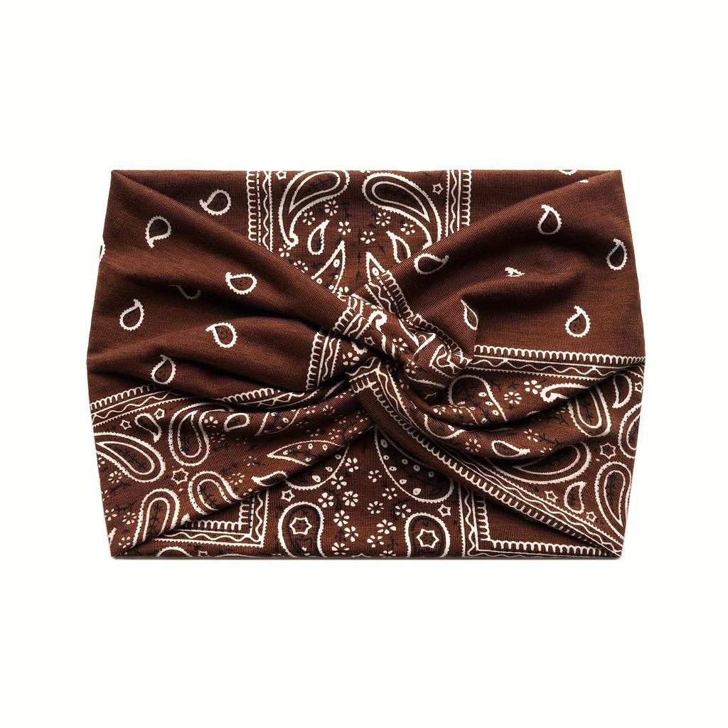 Bohemian Cashew Print Wide Headband for Women: Sport, Running, Face Washing, Makeup, Hair Tie