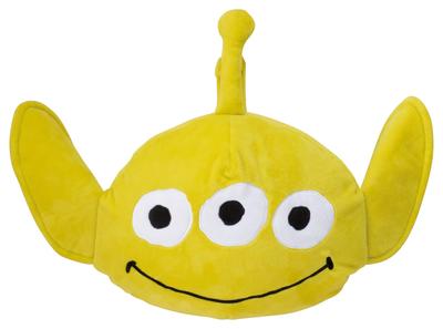 Marushin Nackenkissen mit Kapuze, Disney Toy Story, mit Perlen, kann zum Plüschtier werden, wendbar, 2215038200, Perle x B24 cm, Hals H35 x B33 cm, Glitzer/Alien