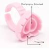100Pcs Heart Eyelash Extension Glue Ring Holder Grafting Eye Lash Fans Flowering Cup Pigment Container Makeup Beauty Tools