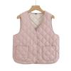 Autumn and winter vest women fleece thickened middle-aged and old mother short wear cotton-padded clothes, fragrant wind sleeveless thermal vest